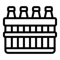 Wooden box holding four beer bottles for storage and transport vector