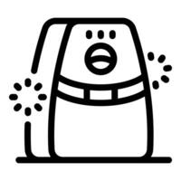 Modern air purifier removing dust and allergens, improving indoor air quality vector