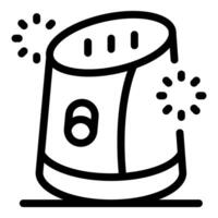 Smart speaker listening and processing voice commands, wireless technology icon vector