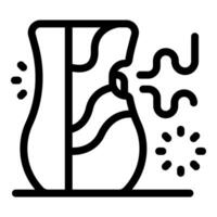 Broken vase releasing bad smell and bacteria spreading around vector