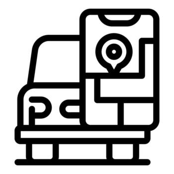 Car sharing app showing location on smartphone screen vector