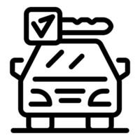 Car sharing service offering approved vehicle for rent with key icon vector