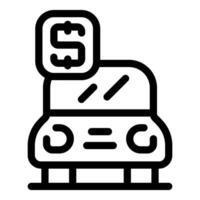 Car loan paying icon showing buying or renting vehicle vector