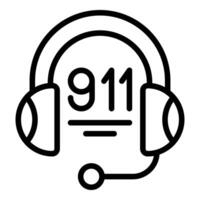 Headset receiving 911 emergency call signal vector