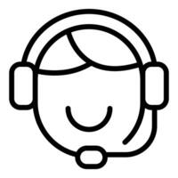 Smiling customer service representative wearing headset assisting clients vector