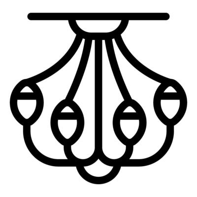 Elegant chandelier lighting fixture hanging from ceiling