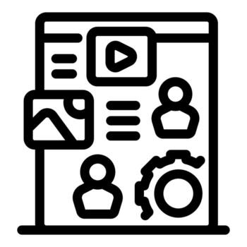 social medios de comunicación administración software organizando contenido y los usuarios en un plataforma vector