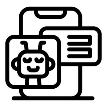 chatbot aplicación demostración artificial inteligencia conversacion en teléfono inteligente vector