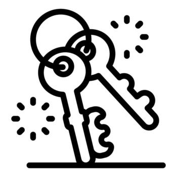 Two keys on key ring shining with success and security vector