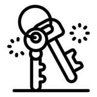 Keys with key ring being used to unlock something important vector