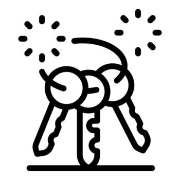 Keys with keyring being sparkling clean and new vector