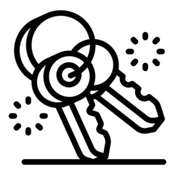 Keys with key rings lying on surface, representing security and access vector