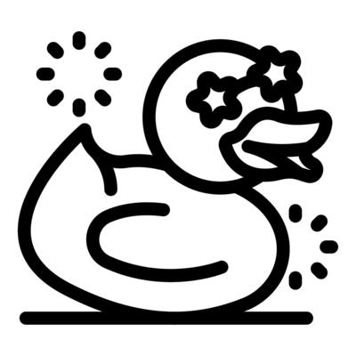 Rubber duck floating on water enjoying fireworks show