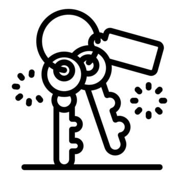 Keys with keyring and label shining, representing security and access vector