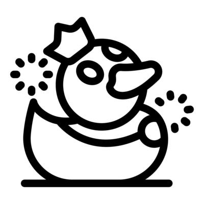 King duck wearing crown and shining brightly, a symbol of royalty and celebration