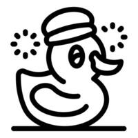 Rubber duck wearing a bandana and sunglasses, enjoying summer vibes vector