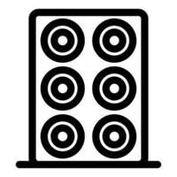 Big audio speaker with six loudspeakers playing loud music vector
