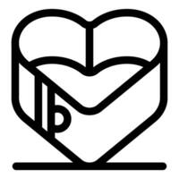 Heart shaped box closing representing love and affection vector