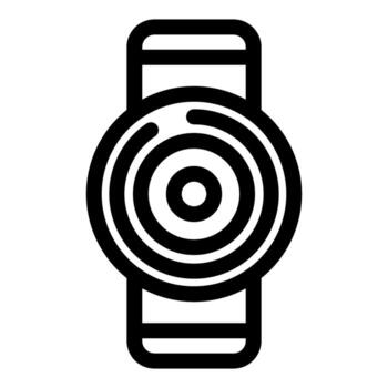 Smartwatch showing rotating circles design on white background vector