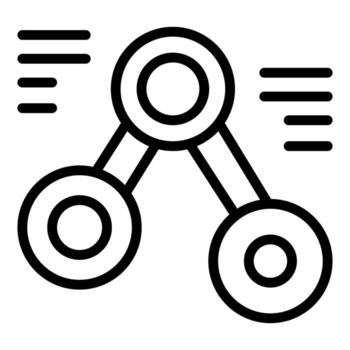 Share icon connecting three circles representing data sharing vector