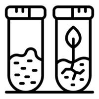 Gmo test comparing plant growth in different soil samples vector