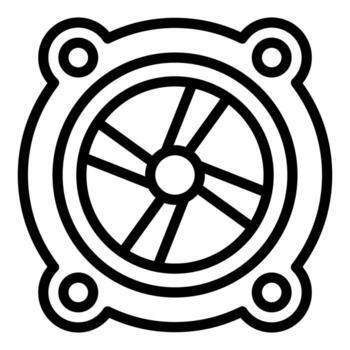 Turbocharger rotating providing boost and powering engine performance vector