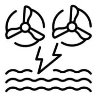 Hydroelectric power generation converting water energy into electricity vector