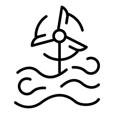 Water turbine generating renewable energy from ocean currents