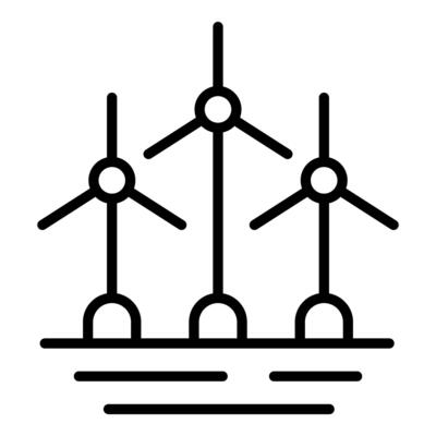 Offshore wind farm generating green energy, a symbol of renewable resources