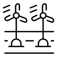 Wind turbines generating clean energy and reducing carbon footprint vector