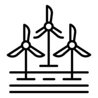 Wind turbines generating clean energy on land, a sustainable power solution vector