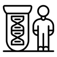 Genetic research, scientist standing next to a test tube containing dna vector