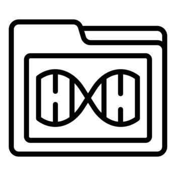 Folder storing dna double helix structure icon representing genetic information vector