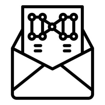 abierto correo sobre conteniendo blockchain tecnología documento vector