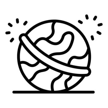 Planet earth rotating, showing its rotation axis and stars around it vector