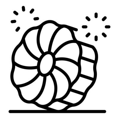 Hamster wheel rotating with sparkles symbolizing pet activity and entertainment
