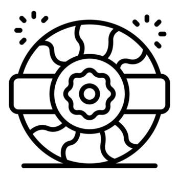 inteligente tecnología rueda giratorio y espumoso con central engranaje y horizontal bandera vector