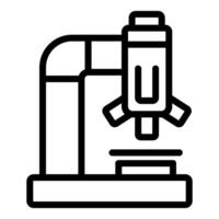 Microscope focusing light on sample for scientific research vector