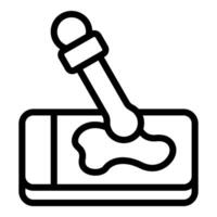 Pipette dropping a sample onto a slide, symbolizing scientific analysis and medical research vector