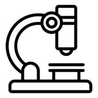 Microscope focusing on sample slide for scientific research vector