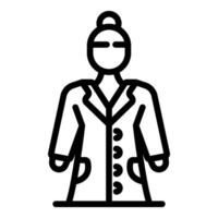 Scientist wearing lab coat and glasses is conducting research in laboratory vector
