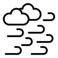 Windy weather with clouds and strong gusts blowing vector