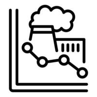 Decreasing graph of factory polluting emissions on a report document vector