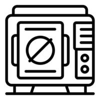 Sterilizing machine showing blocked status with stop sign icon vector