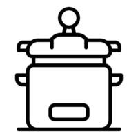 Pressure cooker device for quick and healthy cooking vector