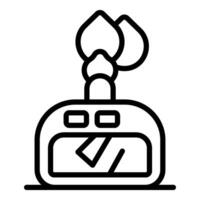 Bunsen burner heating sample in chemistry lab experiment vector