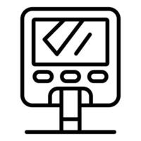 Glucometer showing blood glucose level with test strip inserted for diabetes management vector