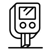 Glucometer standing on surface measuring glucose level icon vector