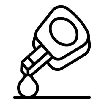 Glue bottle pouring a drop of adhesive on a surface vector