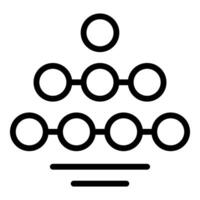 Hierarchical network structure connecting circles symbolizing hierarchy and collaboration vector